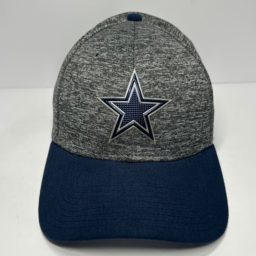 New Era 39THIRTY Dallas Cowboys Hat Gray Navy Blue Medium Large Stretch Fit Cap